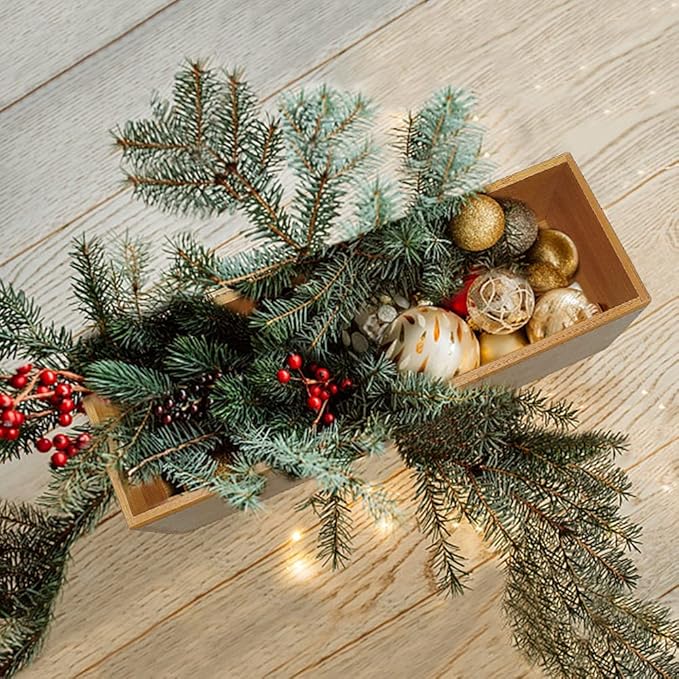 Bamboo Drawer Organizer - Kitchen Utensil Organizer Silverware Tray Cutlery Holder，Office Desk Supplies and Accessories (12x5.9x2.6 inch)