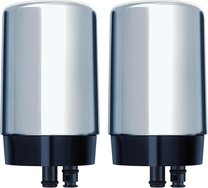 Brita Faucet Water Filter for Sink Water Filtration System, BPA-Free, Reduces 99% of Lead, Replaces 750 Plastic Water Bottles, Lasts Four Months or 100 Gallons, Includes 2 Filters, Chrome