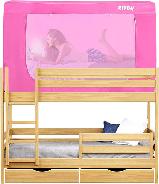 Bed Tent Bunk Twin Bed Canopy Tents - Portable Dream Tent for Kids and Adult Indoor Sleeping Tents 70% Blackout with 3 Doors Breathable Private Space Tents