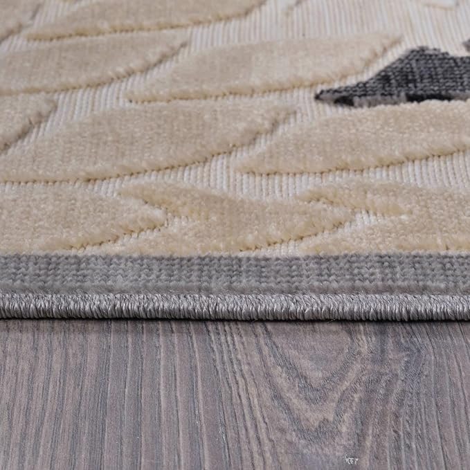 Beverly Rug Outdoor Runner Rug 2x7 Modern Floral Tropical Area Rugs for Indoor and Outdoor Patio Easy to Clean Non Shedding Living Room Porch Garden Washable Outside Carpet (2 x 7 Beige)