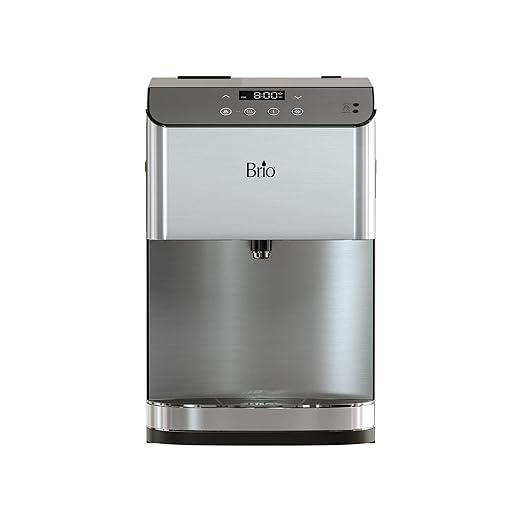 Brio 700 Series Moderna 3-Stage Filter Reduces PFAS & MicroplasticsTouch-Less Countertop Bottle-Less POU Tri-Temperature Digital Water Cooler Dispenser