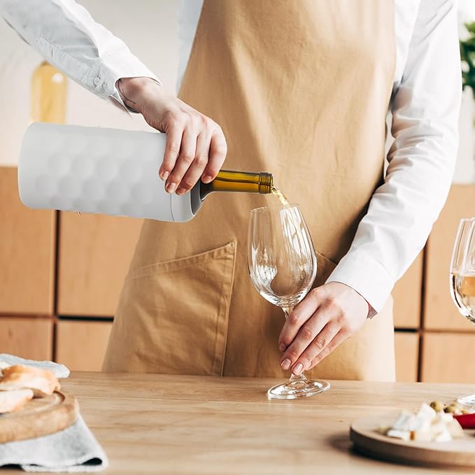 2 Pcs Wine Bottle Chiller Double Walled Portable Champagne Cooler Vacuum Insulated Wine Cooler Bucket Stainless Steel Wine Cooler Sleeve Wine Accessories Gift for Women Men Wine Insulator