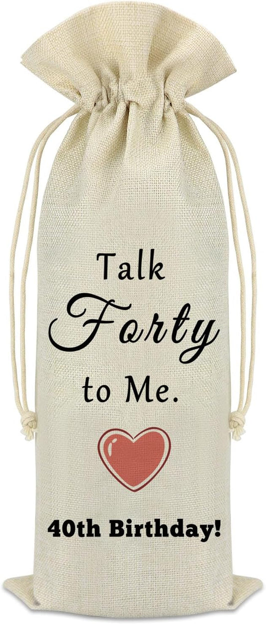 40th Birthday Gifts Wine Bag 40th 1984 Birthday Gifts Idea for Women Men Party Decoration Wine Bag 40 Year Old Birthday Gifts Funny Birthday Party Gifts for Mom Wife Friend Sister Brother Coworker