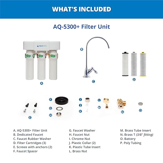 Aquasana Under Sink Water Filter System - Reduces PFAS, Lead, & Chlorine in Drinking Water - Under Counter Claryum Filtration for Kitchen - 3-Stage Max Flow - Chrome Faucet - AQ-5300+.56