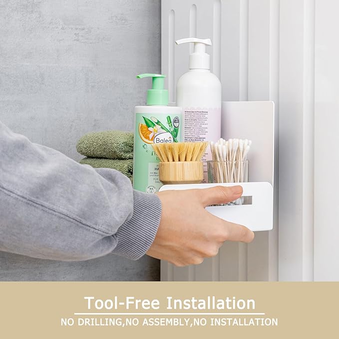 2-Pack Magnet Spice Rack For Refrigerator, White Magnetic Shelves for Classroom, 6" Deep Magnetic Shelf for Fridge Kitchen and Garage Tools Organizing, Heavy Duty 20LB Capacity