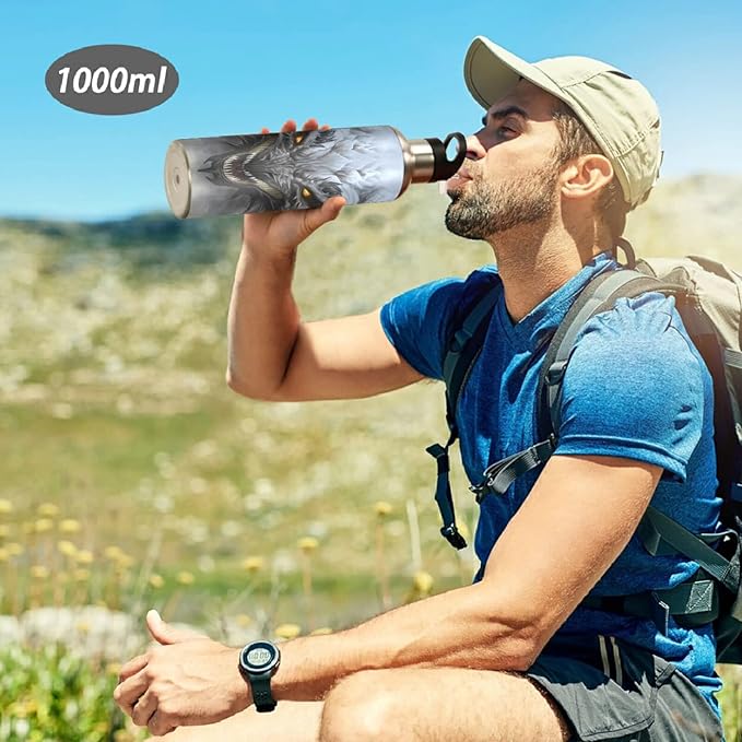 Blueangle 32 OZ Scary Dragon Water Bottle with Straw, Sports Water Bottle BPA Free Stainless Steel Water Jugs for Gym, Kitchen, Working, Outdoor（972）