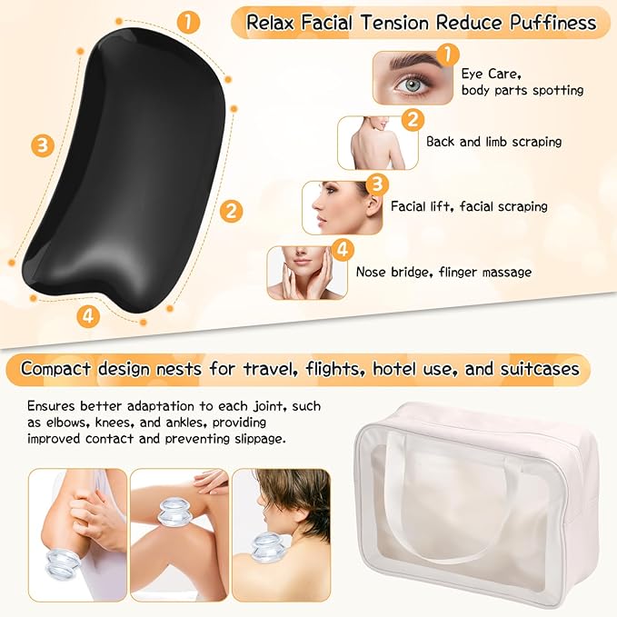 16 Pcs Silicone Cupping Therapy Sets 4 Sizes Professional Massage Cupping Cups Chinese Massage Therapy for Studio Household Joint Muscle Nerve Pain Body Sculpt Cup for Cellulite Reduction