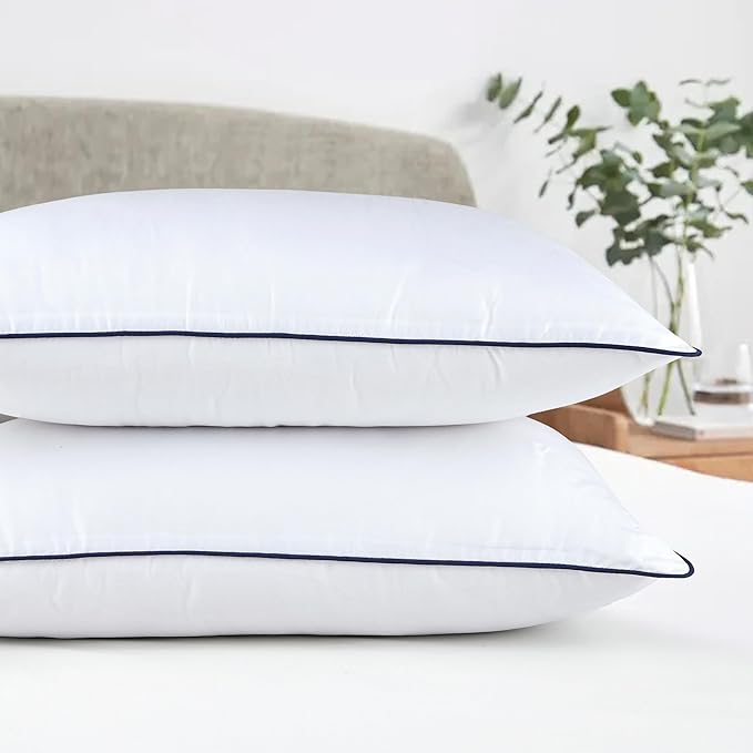 Bed Pillows | Luxurious Adjustable Microfiber Polyester Pillow | Premium Super Soft Pillow | (Queen, Size - Pack of 2) Breathable Pillow Suitable Back Stomach or Side Sleepers