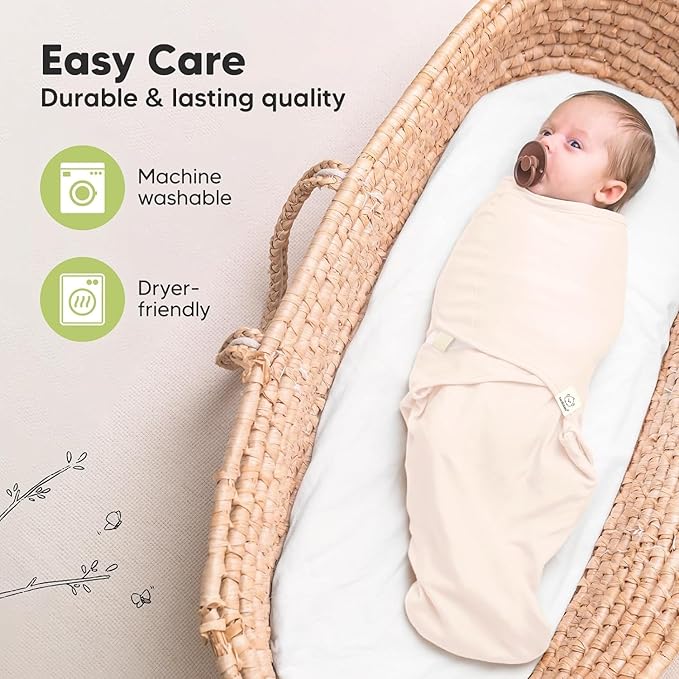 3-Pack Organic Baby Swaddle Sleep Sacks - Newborn Swaddle Sack, Ergonomic Baby Swaddles 0-3 Months, Swaddles for Newborns, Baby Sleep Sack, Baby Swaddle Blanket Wrap,Baby Essentials(Angelic)