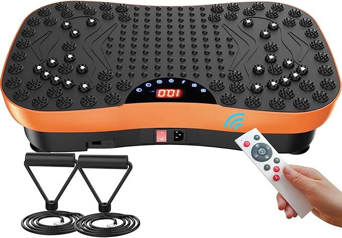 AXV Vibration Plate Exercise Machine Whole Body Workout Portable Mini Vibrate Fitness Platform Lymphatic Drainage Machine for Weight Loss Shaping Toning Wellness Home Gyms Workout (Mini)