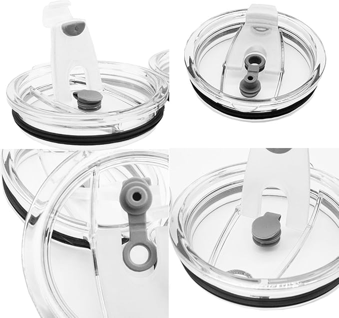 3 Packs Lids for 30oz Tumblers, Spill-proof Splash Resistant Straw-friendly Cover for Old Style Rtic, Ozark Trail 30 oz. Cups - Gray