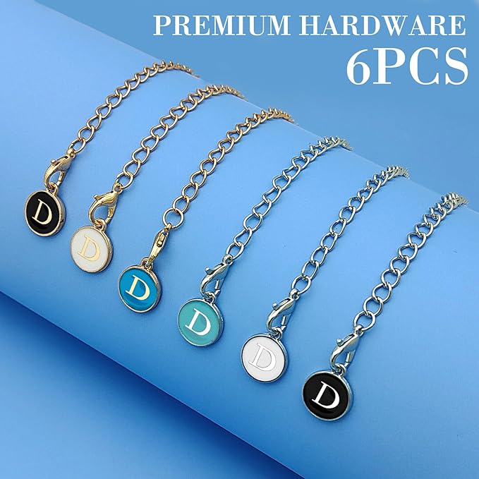 6PCS Letter Charm Accessories for Stanley Cup, Name ID Letter Handle Charm for Stanley Handle Identification Letter Pendant Handle Decoration for Stanley Tumbler Charms (Letter D)