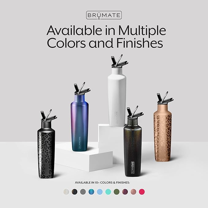 BrüMate ReHydration Mini Kids Water Bottle | 100% Leakproof Insulated Water Bottle for Kids with Straw | Stainless Steel Water Canteen | Perfect Kids Water Bottle for School | 16oz (Walnut)