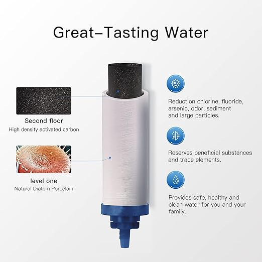 7" Ceramic Fluorine Filter, Replacement Filters for ProOne® G2.0 Filters, ProOne® Big+ or Big II Countertop Gravity Water Filter System and FACHIOO King Tank Series(Pack of 4)