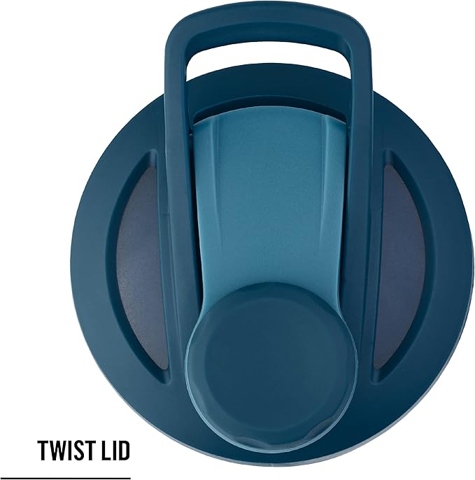 BlenderBottle Strada Twist Cap Shaker Cup Insulated Stainless Steel Water Bottle with Wire Whisk, 24-Ounce, Black