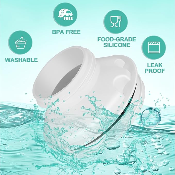 Bottle Adapter for Stanley Cup 40oz to Cirkul, Lid Cap Converter Accessories, Cirkul Stanley Adapter BPA Free Plastic, Food Grade Silicone Fits for Stanley Water Bottles(White)