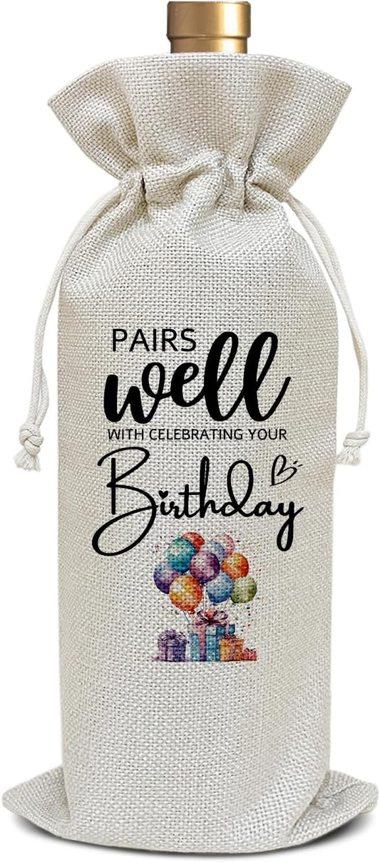 Birthday Gifts for Women Daughter Wife Mom, Grandma Mom Birthday Gifts, 30/40/50th Birthday Gifts for Her, Birthday Party Favor Wine Bag Decoration Supplies, Wine Gifts for Women /01