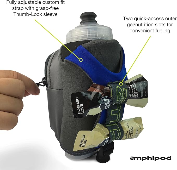 Amphipod Hydraform Ergo-Lite Ultra 20 oz. Handheld Water Bottle, BPA-Free Hydration/Fuel Bottle, Endurance Runners & Walking