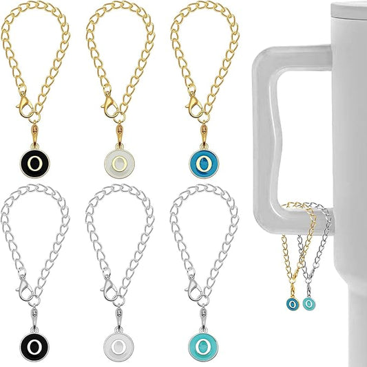 6PCS Letter Charm Accessories for Stanley Cup, Name ID Letter Handle Charm for Stanley Handle Identification Letter Pendant Handle Decoration for Stanley Tumbler Charms (Letter O)