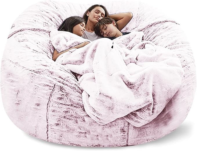 Big Huge Giant Bean Bag Chair for Adults, (No Filler) Bean Bag Chairs in Multiple Sizes and Colors Giant Foam-Filling Required- Machine Washable Covers, Double Stitched Seams (Blood red,6FT)