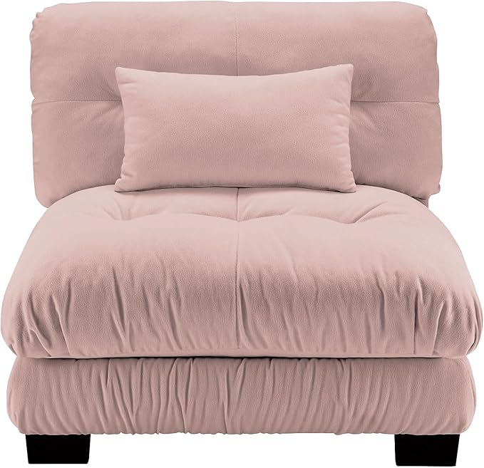 Armless Sofa W/1 Pillow - Pink