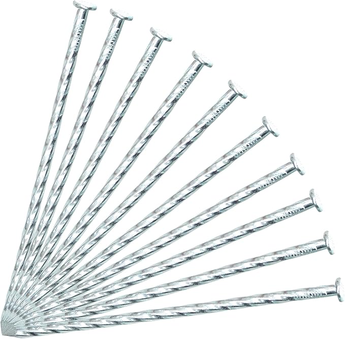 50/100/150 Pack 6" Solid Galvanized Non-Rust Metal Garden Stakes Spiral Landscape Edging Anchors for Paver Edging, Gardening, House Construction, etc (100)