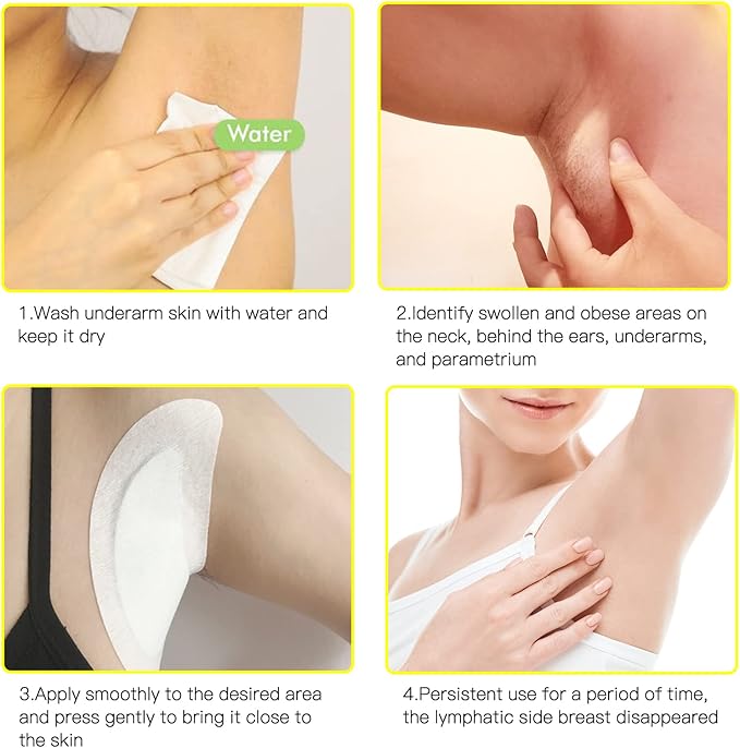 BXQJRJLymphatic Drainage Patch Lymphatic Drainage Herbal Lymphatic Drainage Care Patch Herbal Neck Patch (12)