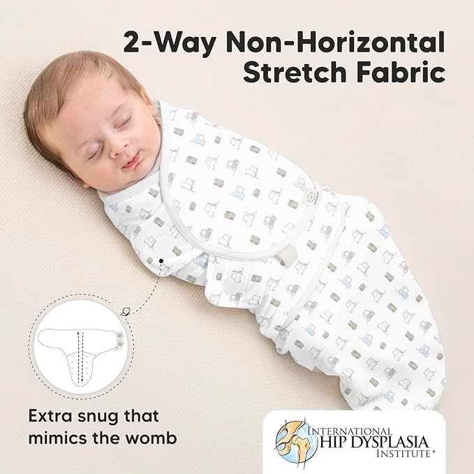3-Pack Organic Baby Swaddle Sleep Sacks - Newborn Swaddle Sack, Ergonomic Baby Swaddles 0-3 Months, Swaddles for Newborns, Baby Sleep Sack, Baby Swaddle Blanket Wrap, Baby Essentials (Excavation)