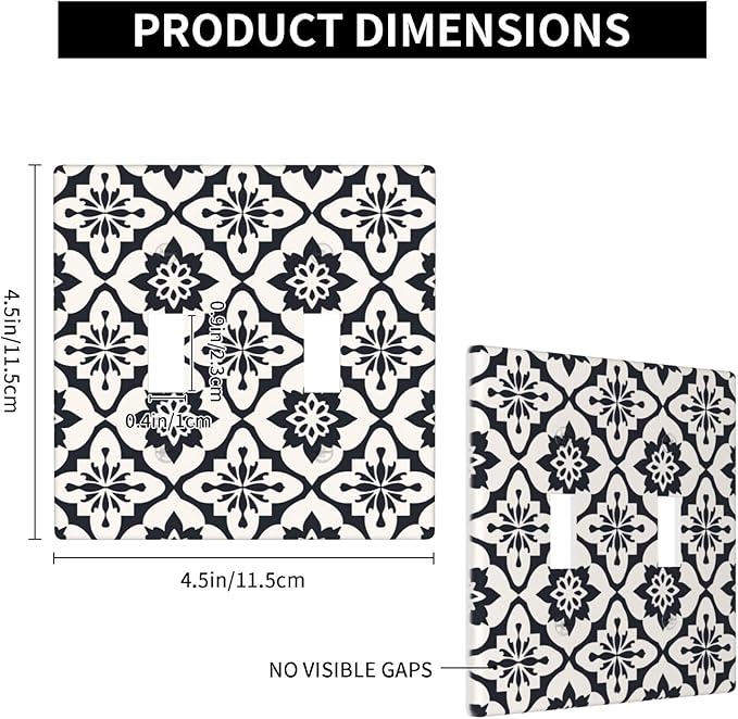 Black And White Funny Plastic Wall Plate Decorative Double Toggle Light Switch Cover For Women Girls Bedroom Kitchen Living Room