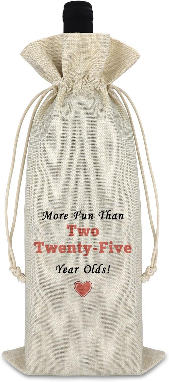 50th Birthday Gift for Women Men Wine Bag Gift for 50 Year Old 50th Birthday Gift for Wife Sister Turning 50 Drawstring Wine Wrap Bag Happy Birthday Gifts for Grandma Mother Aunt Mother's Day Gifts