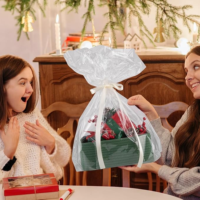 4 Pack Small Storage Shelf Baskets for Organizing, Mini Woven Rope Storage Bins for Towels, Cute Decorative Closet Organizer，Baby Nursery, Gift Empty Baskets -13''Lx8.66''Wx5.11''H-Green