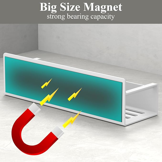 6 Pack Magnetic Spice Rack Organizer for Refrigerator and Oven, White Fridge Organizers and Storage for Kitchen