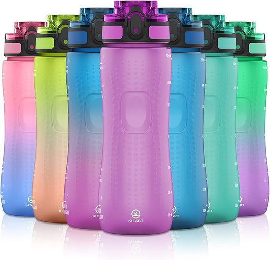 25oz Kids Sports Water Bottles for School with Spout Lid (Purple)