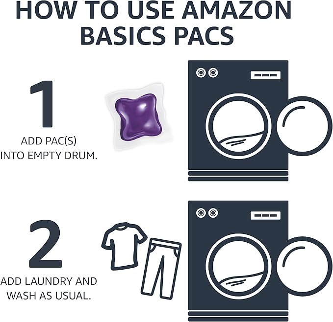 Amazon Basics Laundry Detergent Pods, 120 Pacs for 120 Medium Loads, Lavender Scent, (Previously Solimo) (Pack of 2)