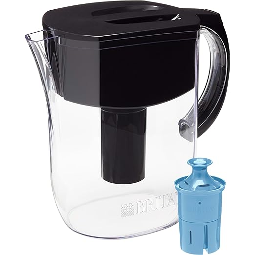 Brita Large Water Filter Pitcher for Tap and Drinking Water with 1 Elite Filter, Reduces 99% Of Lead, Lasts 6 Months, 10-Cup Capacity, BPA Free, Black