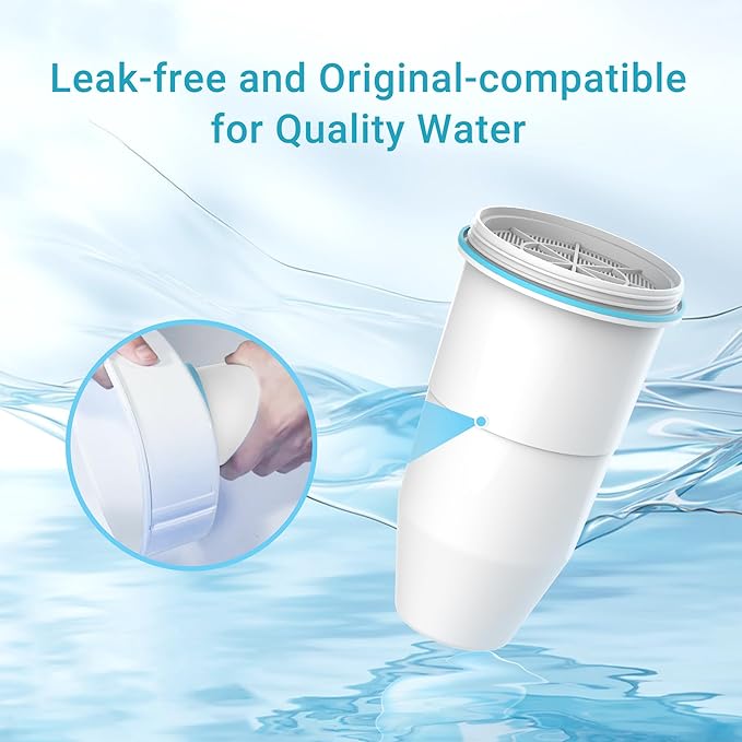 AQUA CREST NSF/ANSI 42,53&372 Certified Multiple-Stage Replacement Water Filters, Replacement for Pitcher and Dispenser, Reduce TDS, PFOA/PFOS, Chlorine, 3 Packs