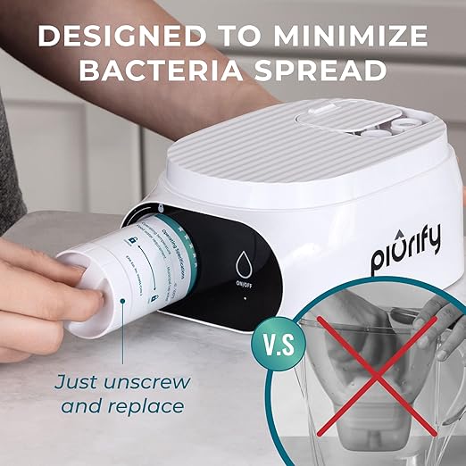 Alchemy Automatic Water Filter Pitcher with Rapid Filtration | Water Dispenser with Advanced UltraFiltration + Carbon Technology | 50 Oz Capacity | Extended 130 Gallon Cartridge Life