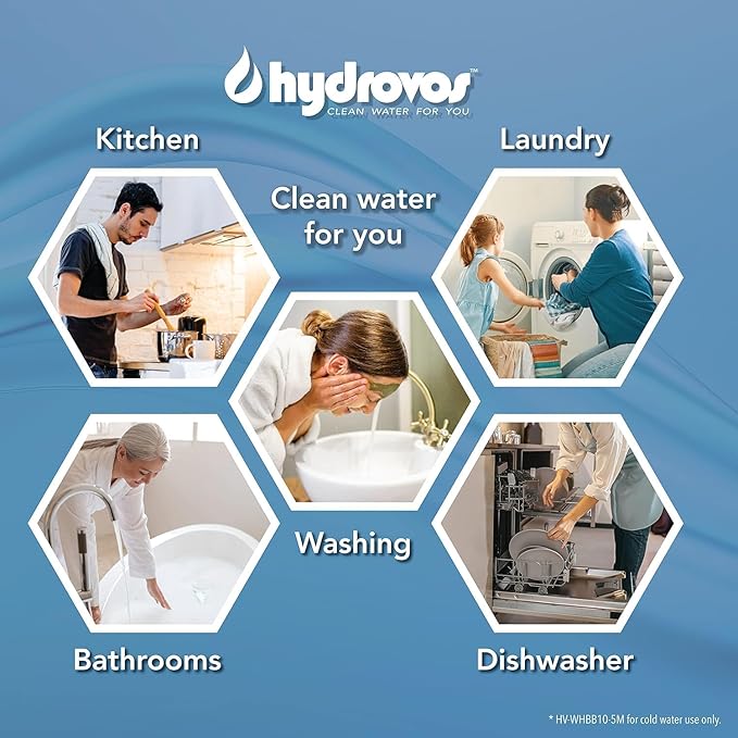 4.5 x 10 Inch Large Capacity Whole House Water Filter, NSF 42 Certified 5 Micron Sediment Filtration, Pack of 4