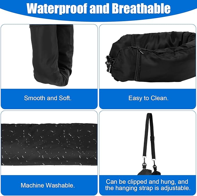 2pcs Stuffable Travel Pillows with 2pcs Adjustable Long Straps, Transformable Neck Pillow Case Cover Adults for Going Out by Car or Plane, No Pillow Filler (Black)