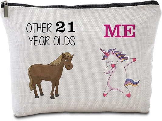 21st Birthday Gifts for Her Travel Makeup Bag Funny Unicorn Gift Bag Other 21 Year Old Me Unicorn Best 21st Birthday Gift Ideas 21 Year Old Birthday Gifts for Her