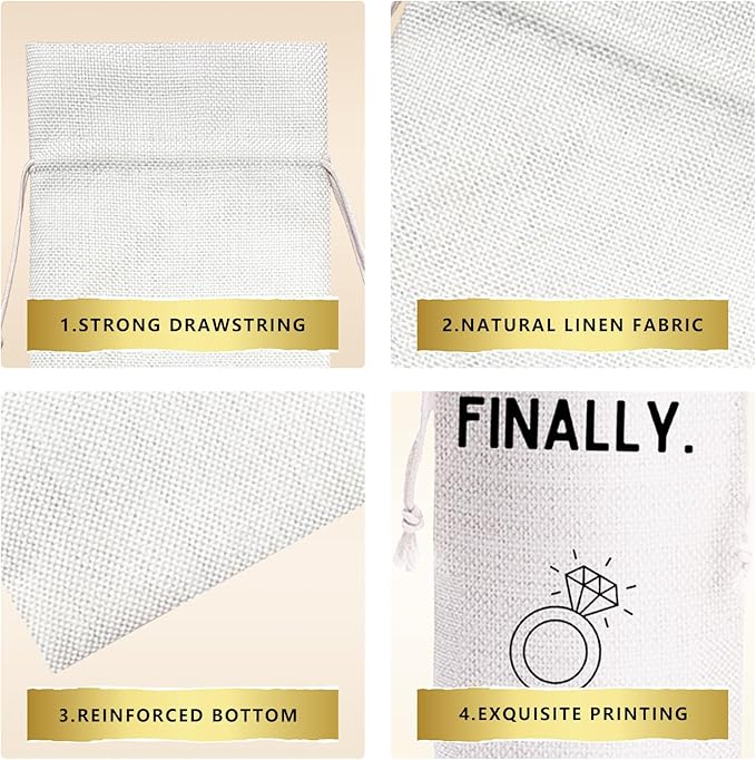 Baobeily Finally Wedding Gift Engagement Gift Bag For bride/him/her Newly Engaged Gift Wine Tote