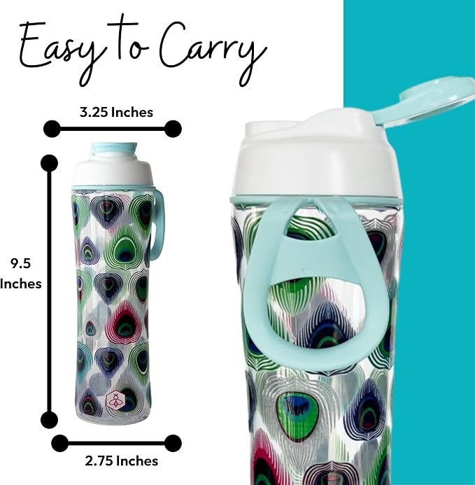 Biddlebee 24oz. BPA-Free Reusable Water Bottle with Wide-Mouth Chug Cap & Carry Handle | Perfect for Travel, Gym, School & Work | Proudly Made in USA | Cupholder Friendly, Fits in Backpack Pockets