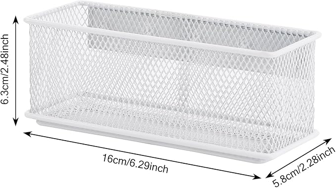 6.29"x2.28"x2.48" Magnetic Basket for Whiteboard White Magnetic Basket for Fridge Magnetic Organizer Holder with 5 Strong Magnets Magnetic Holder for Refrigerator Locker