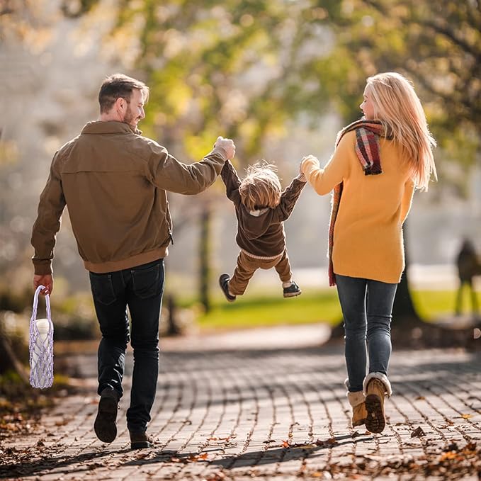 3 Pcs Macrame Water Bottle Carrier, Cotton Water Bottle Bag Crochet Bottle Bag with 3 Colorful Adjustable Shoulder Strap Boho Bottle Sling Bag Wine Bottle Carrier for Gym Hiking Camping Cycling