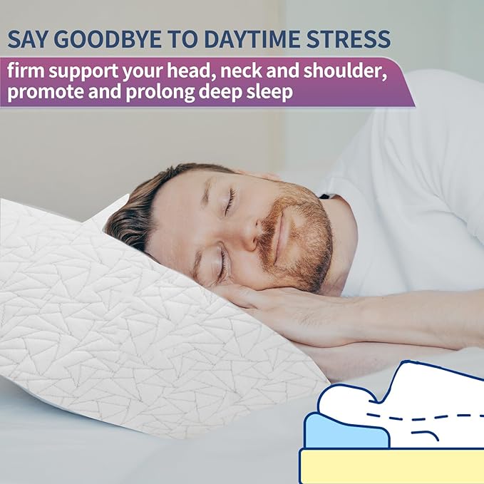 Bed Pillows for Sleeping, Shredded Memory Foam Pillows Adjustable Cooling Pillow for Side Back Stomach Sleepers,King Size Bed Pillow 1 Pack