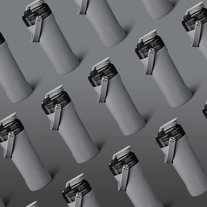 BrüMate MultiShaker Blender Shaker Bottle | 100% Leakproof Insulated Stainless Steel Shaker Bottle | Protein Shaker Bottle, and Pre Workout Bottle for the Gym | 26oz (Matte Gray)