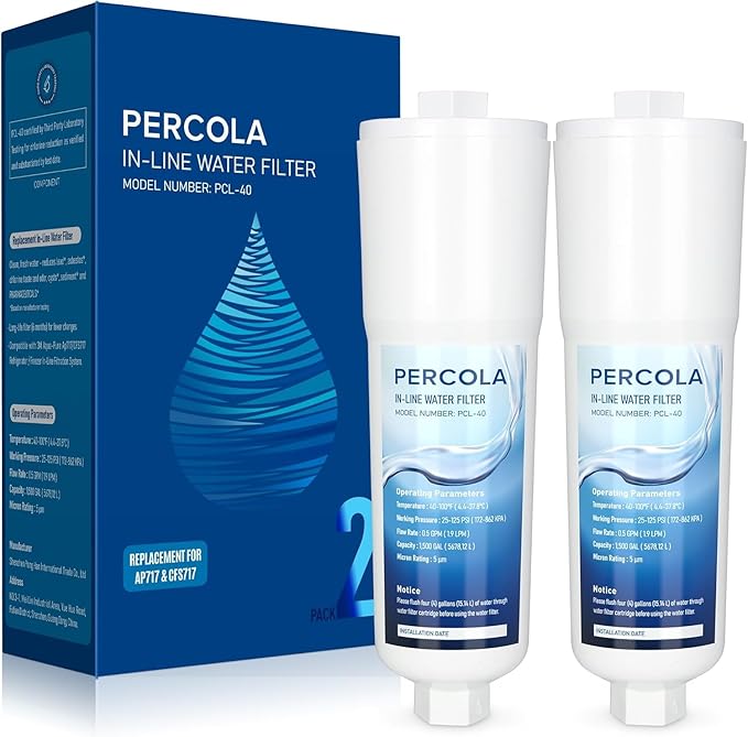AP717 Inline Water Filter, Compatible with 3M Aqua-Pure Inline Water Filtration System AP717, 5560222, W/Scale Inhibitor (2 Pack)