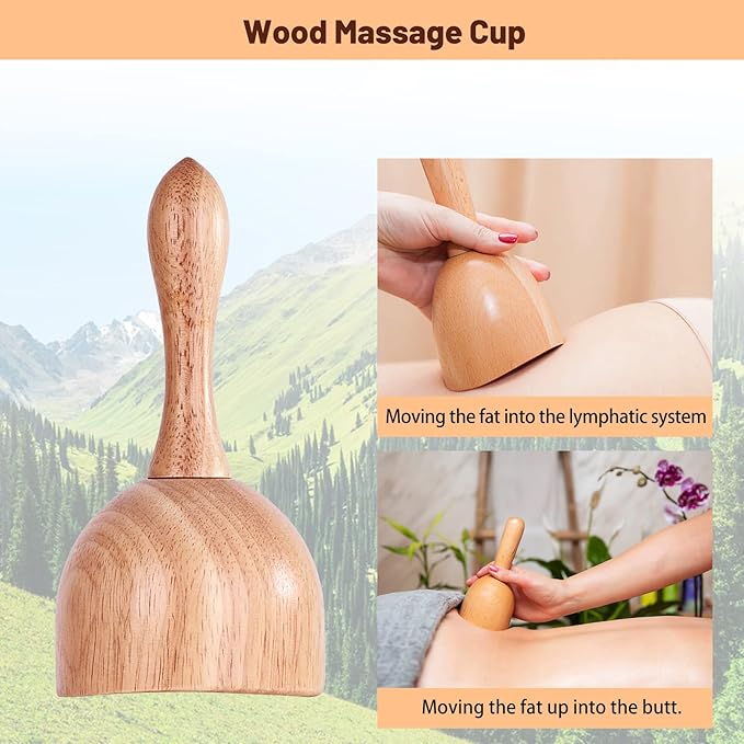 6 Pcs Wood Therapy Massage Tools, Meifuly Professional Complete Maderotherapia Wooden Massager Kit for Body Shaping, Lymphatic Drainage, Muscle Pain Relief, Anti-Cellulite (with Storage Bag)