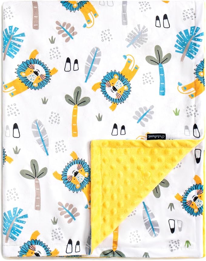 Baby Blanket for Boys Girls Super Soft Blanket,Fluffy Warm Lightweight Baby Receiving Blankets,Double Layer with Dotted Backing for Toddler Nursery (Lion, 30 * 40inch)