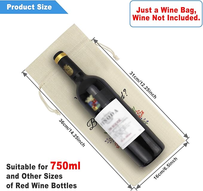 Bridesmaid Proposal Gifts Wine Bag Wedding Bachelorette Party Gift for Bridesmaid Friends Sister Bestie Maid of Honor Gift Wine Bags with Drawstring Wine Bottle Bags Bridal Shower Engagement Gift